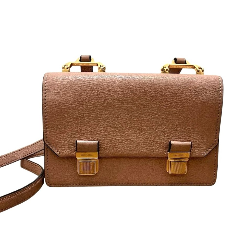 Miu Miu Pink nude crossbody bag leather